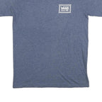 VANS Mens Blue Graphic T-Shirt S Short Sleeve Crew Neck Checkerboard Logo