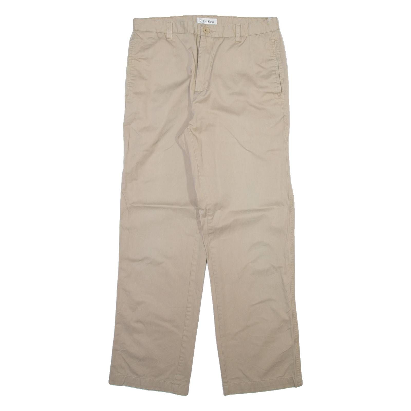 CALVIN KLEIN Mens Trousers Beige Regular Straight W30 L30