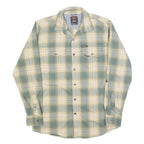 WRANGLER Mens Green & Cream Check Shirt M Cotton Blend Long Sleeve Button