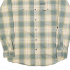 WRANGLER Mens Green & Cream Check Shirt M Cotton Blend Long Sleeve Button