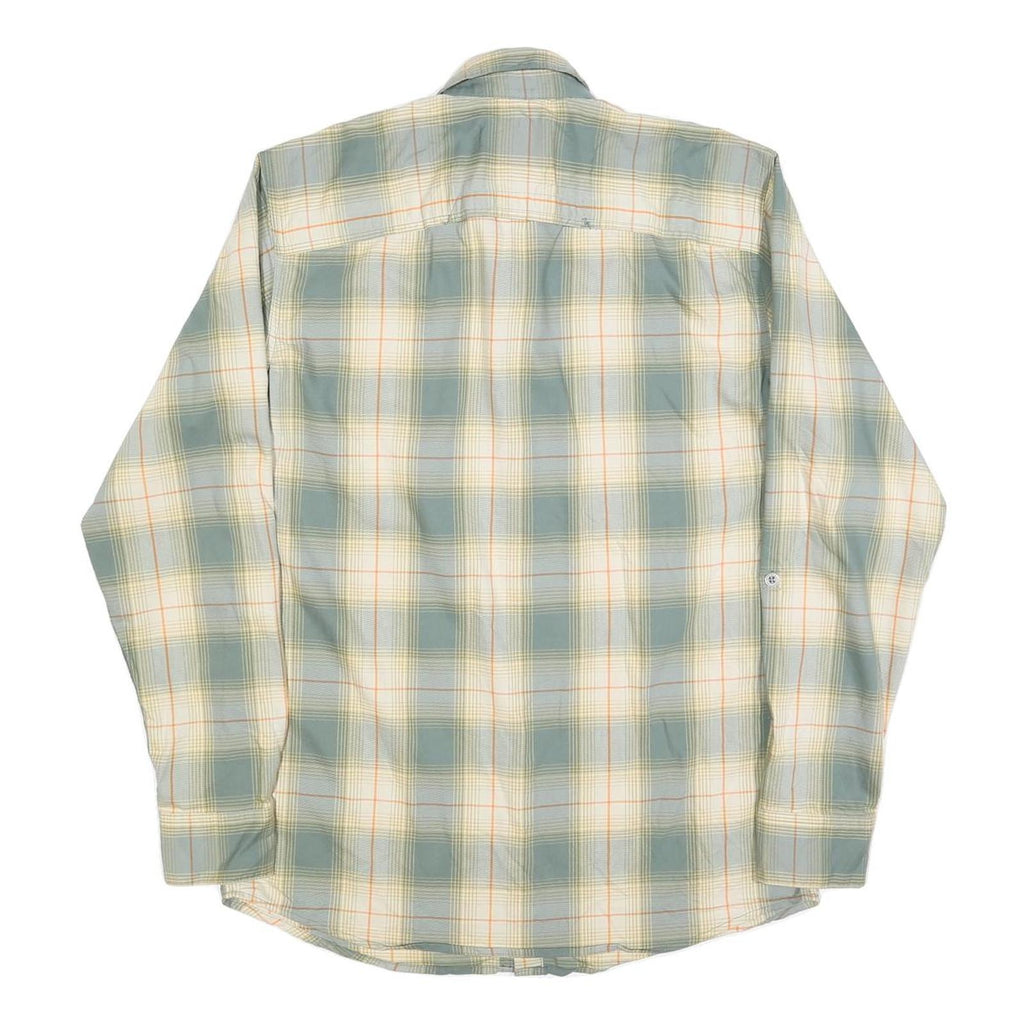 WRANGLER Mens Green & Cream Check Shirt M Cotton Blend Long Sleeve Button