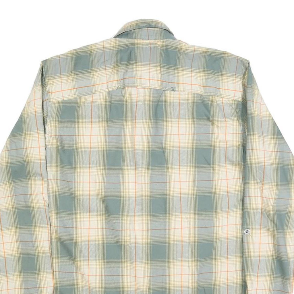 WRANGLER Mens Green & Cream Check Shirt M Cotton Blend Long Sleeve Button
