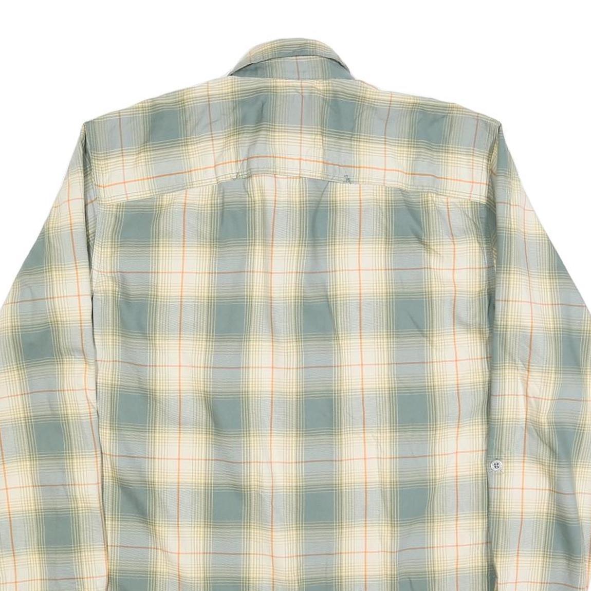 WRANGLER Mens Green & Cream Check Shirt M Cotton Blend Long Sleeve Button