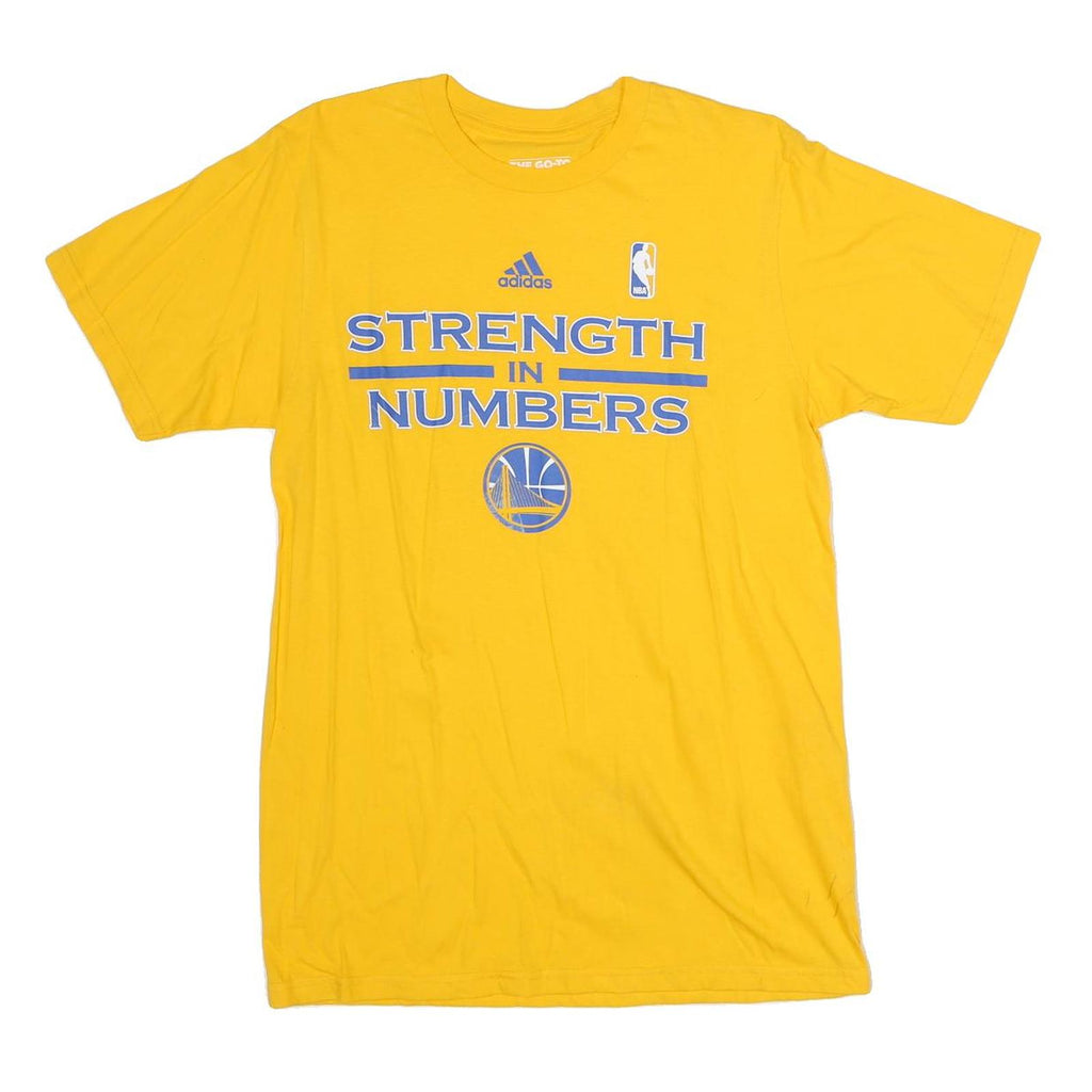 ADIDAS Mens Yellow NBA Graphic T-Shirt M Short Sleeve Crew Neck Cotton