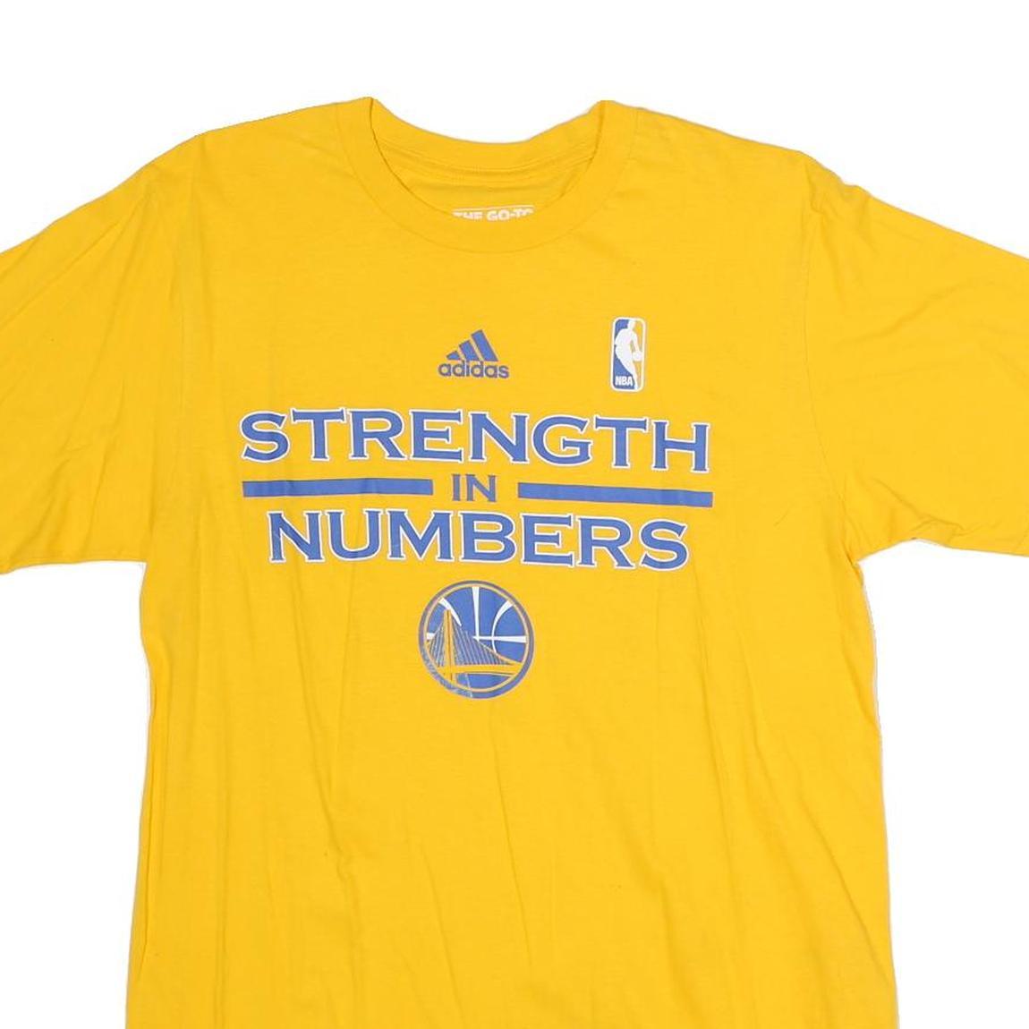 ADIDAS Mens Yellow NBA Graphic T-Shirt M Short Sleeve Crew Neck Cotton