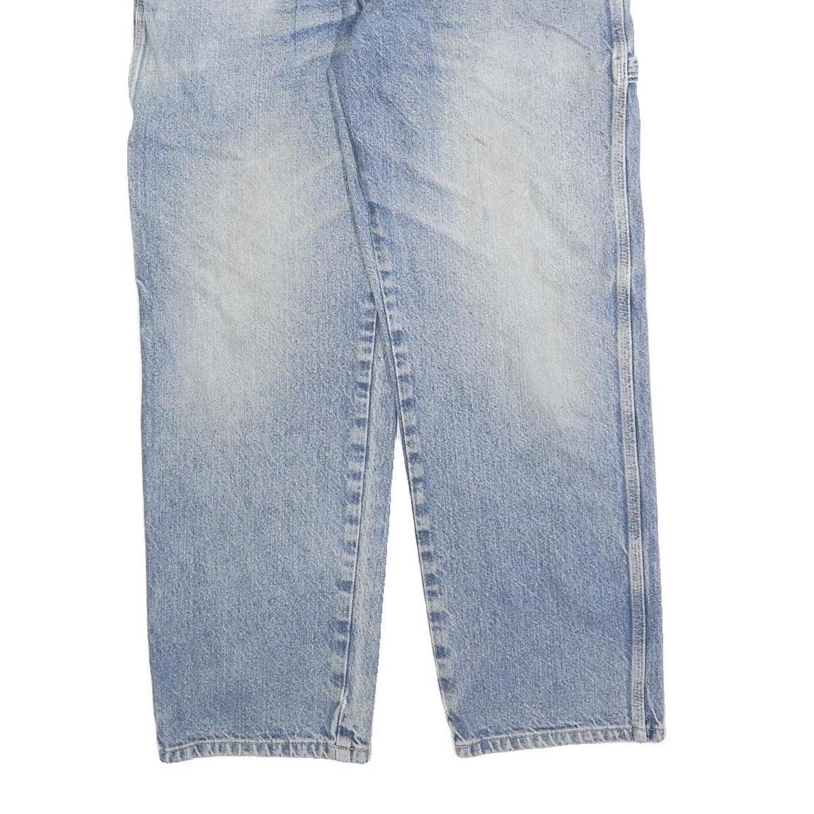 DICKIES Mens Jeans Blue Regular Straight Denim Light W34 L30 Workwear Casual