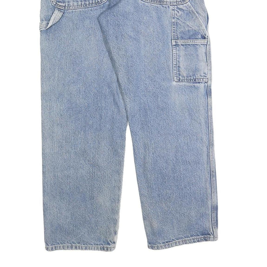 DICKIES Mens Jeans Blue Regular Straight Denim Light W34 L30 Workwear Casual