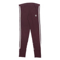 ADIDAS Womens Leggings Maroon & White Slim Tapered UK 12 W27 L27 Cotton Blend