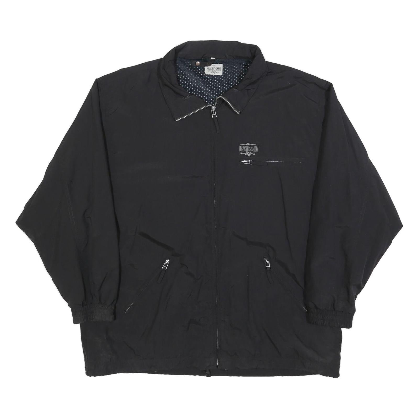 BEACH & SNOW Mens Black Jacket XL Polyester Blend Zip Casual Lightweight