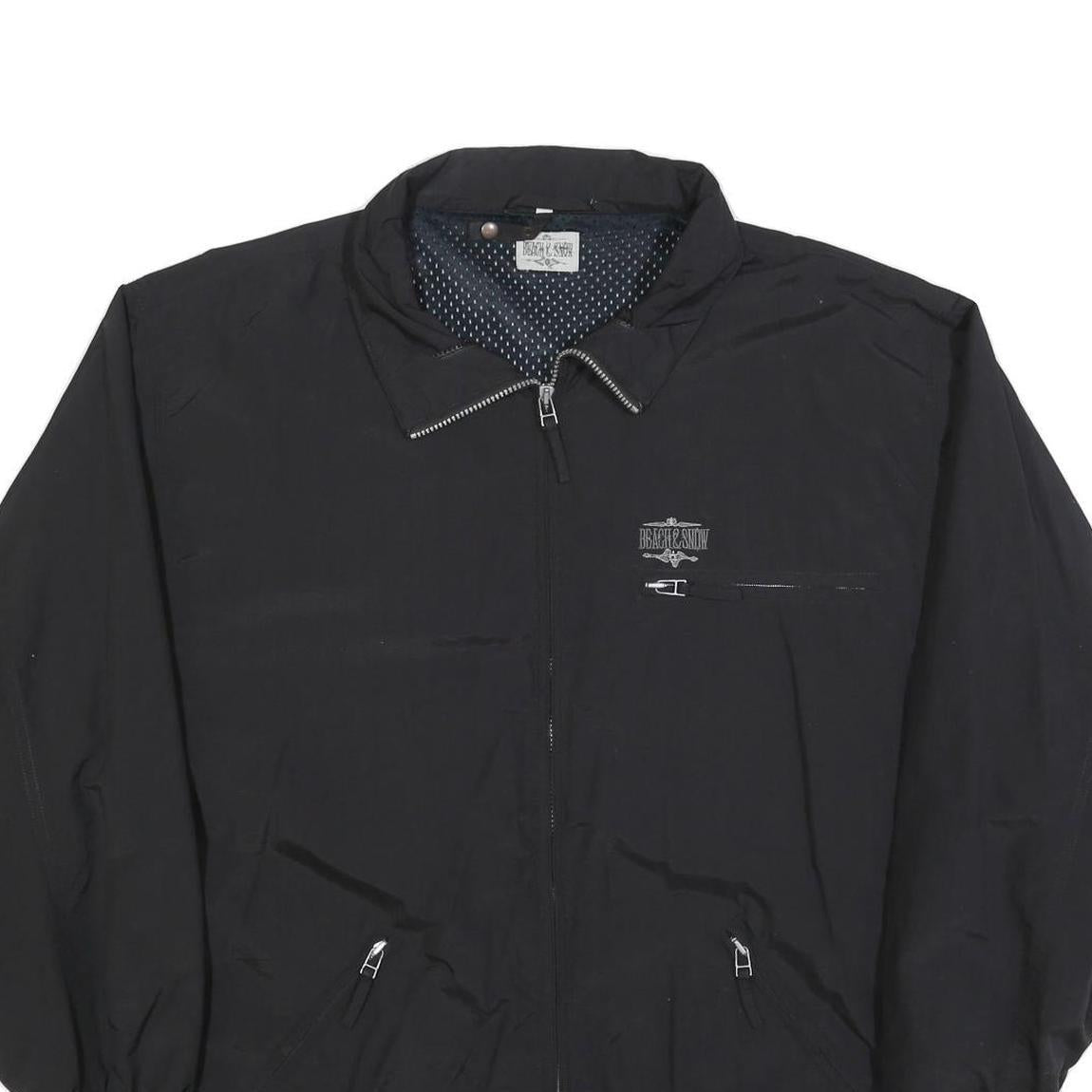 BEACH & SNOW Mens Black Jacket XL Polyester Blend Zip Casual Lightweight