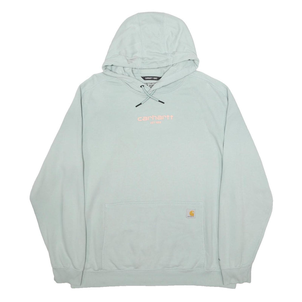 CARHARTT Mens Pale Green Hoodie XL Cotton Blend Pullover Casual Drawstring