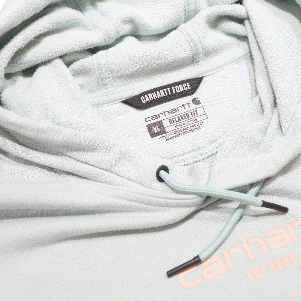 CARHARTT Mens Pale Green Hoodie XL Cotton Blend Pullover Casual Drawstring