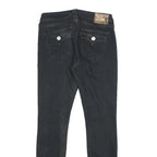 TRUE RELIGION Womens Jeans Black Slim Skinny Denim W26 L30 Stylish Zip Closure