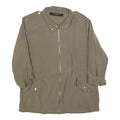 ZARA BASIC Womens Green M Jacket Polyester Blend Plain Zip Casual Outerwear