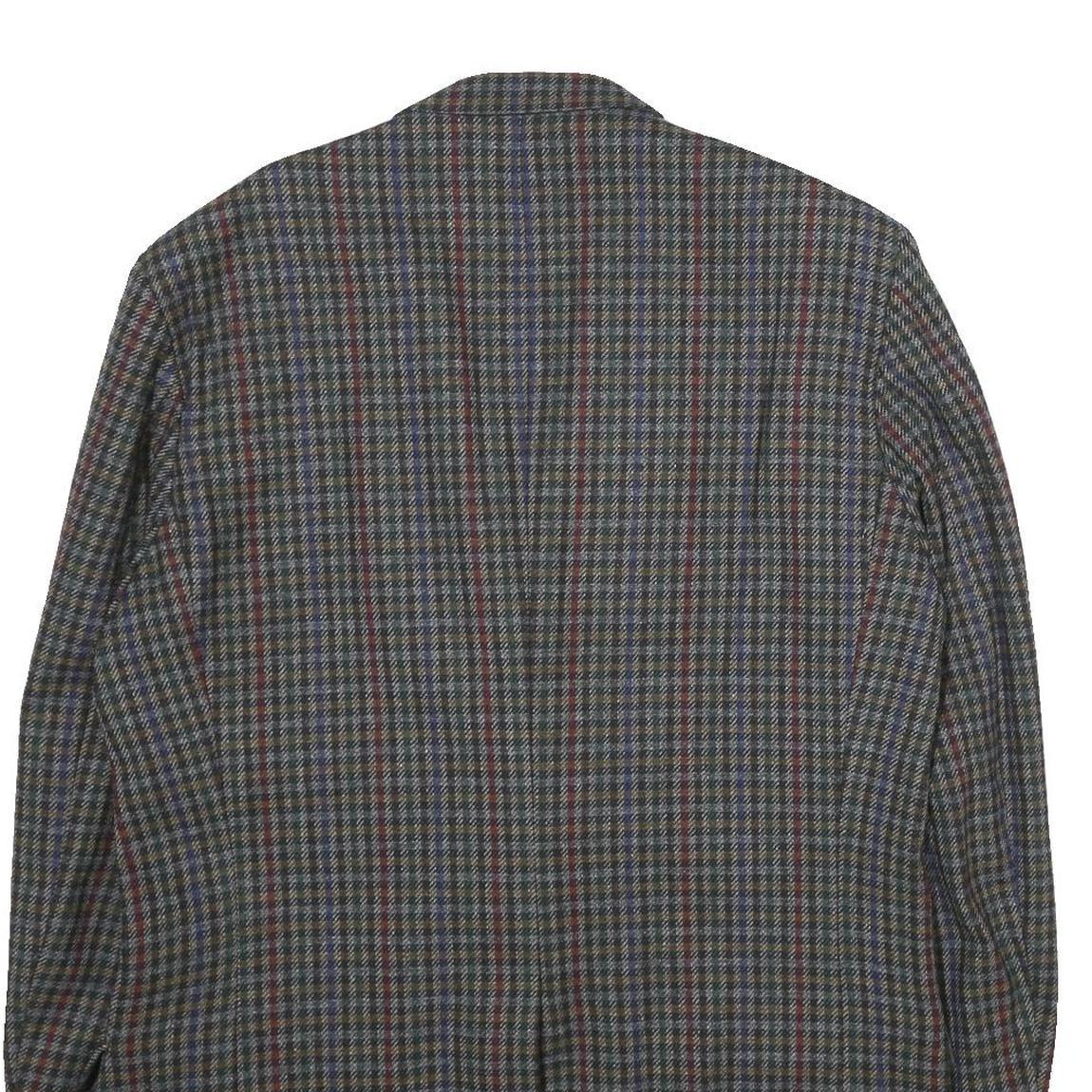 CLUB BRITANNIA Mens Grey & Red Checked Wool Blazer Jacket XL Button Closure