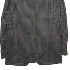 CLUB BRITANNIA Mens Grey & Red Checked Wool Blazer Jacket XL Button Closure