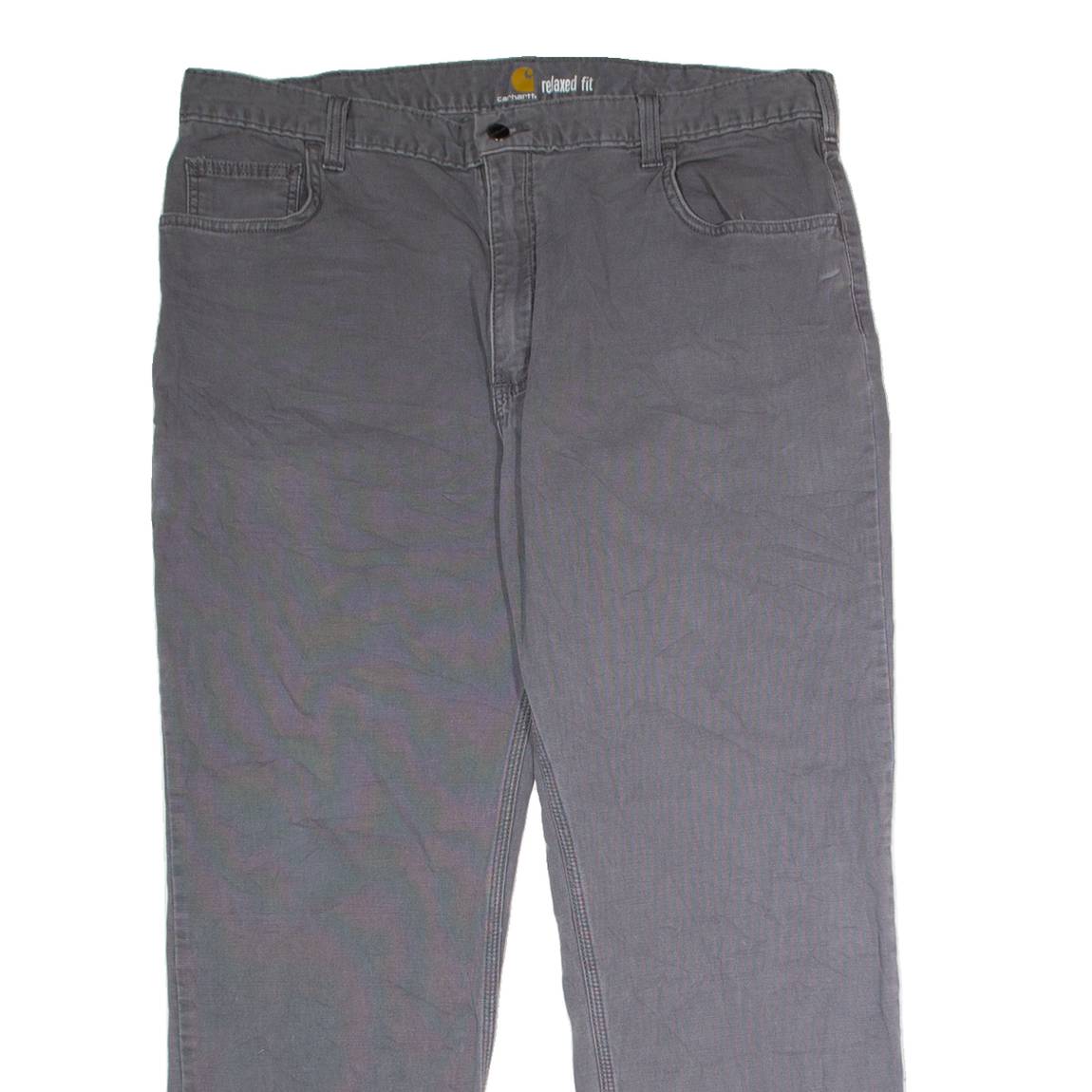CARHARTT Workwear Mens Canvas Trousers Grey Relaxed Straight W40 L30
