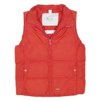 CHAMPION Womens Red S Polyester Blend Quilted Gilet Jacket Zip Casual Wear