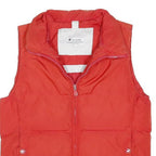 CHAMPION Womens Red S Polyester Blend Quilted Gilet Jacket Zip Casual Wear