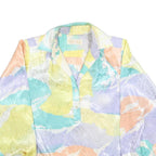 DA-ROU Womens Pastel Colourblock Long Sleeve Collared Polyester Blend Top M