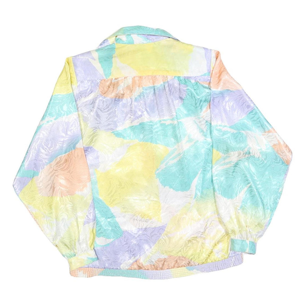 DA-ROU Womens Pastel Colourblock Long Sleeve Collared Polyester Blend Top M