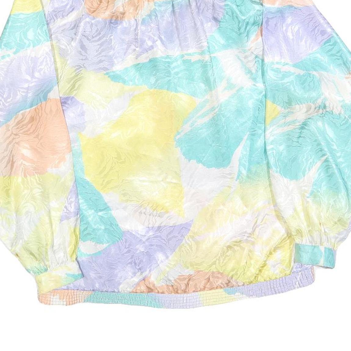 DA-ROU Womens Pastel Colourblock Long Sleeve Collared Polyester Blend Top M