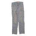 CARHARTT Mens Cotton Blend Grey Relaxed Straight Trousers W31 L34 Workwear Zip