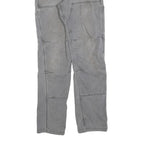 CARHARTT Mens Cotton Blend Grey Relaxed Straight Trousers W31 L34 Workwear Zip