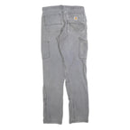 CARHARTT Mens Cotton Blend Grey Relaxed Straight Trousers W31 L34 Workwear Zip