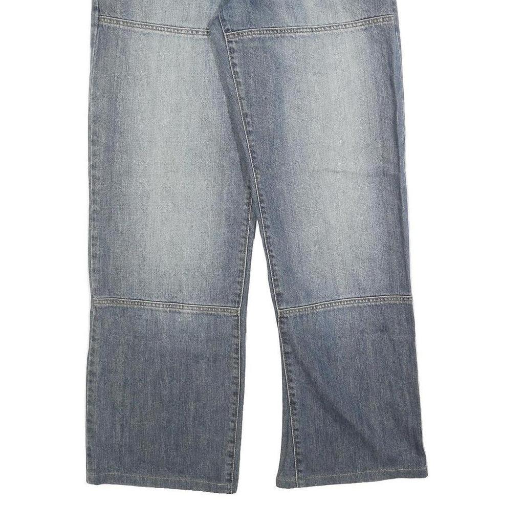 ALAN MANOUKIAN Womens Relaxed Wide-Leg Denim Medium Wash W34 L32 Casual Cotton