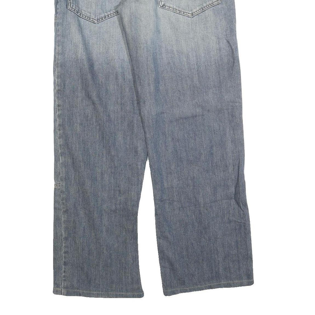 ALAN MANOUKIAN Womens Relaxed Wide-Leg Denim Medium Wash W34 L32 Casual Cotton