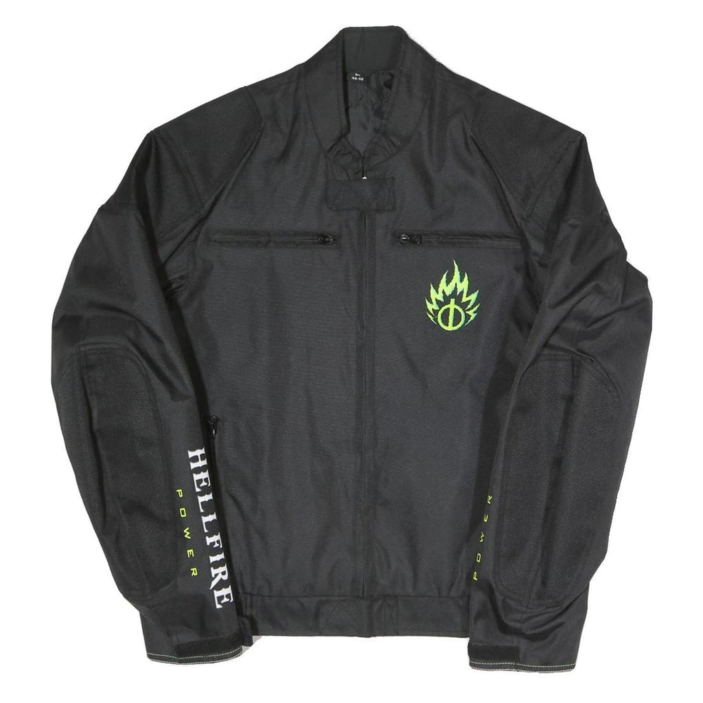 Mens Black Hellfire Power Zip Jacket M Polyester Blend Flame Graphic