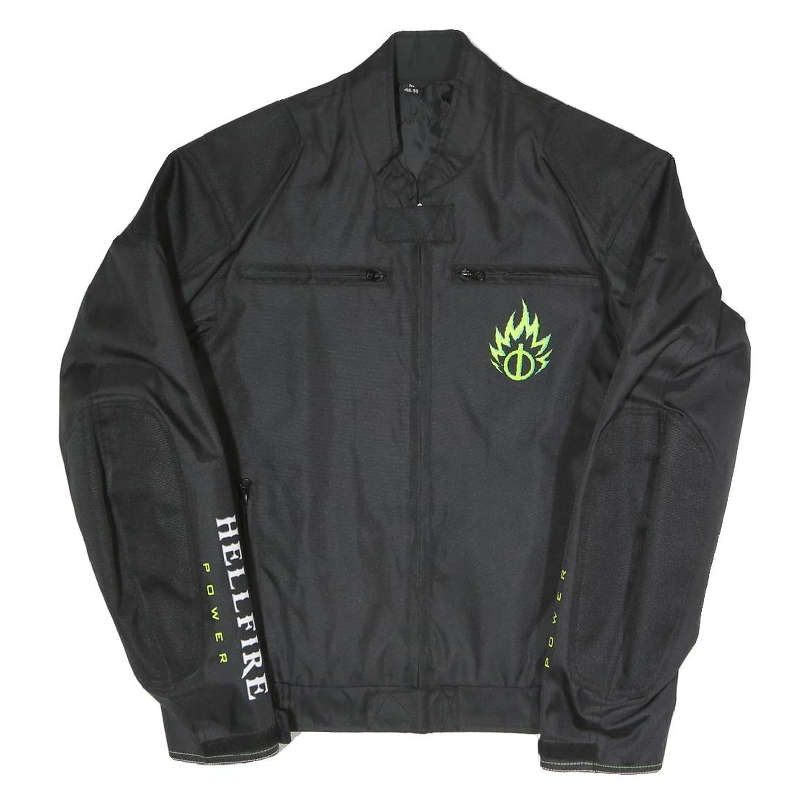 Mens Black Hellfire Power Zip Jacket M Polyester Blend Flame Graphic