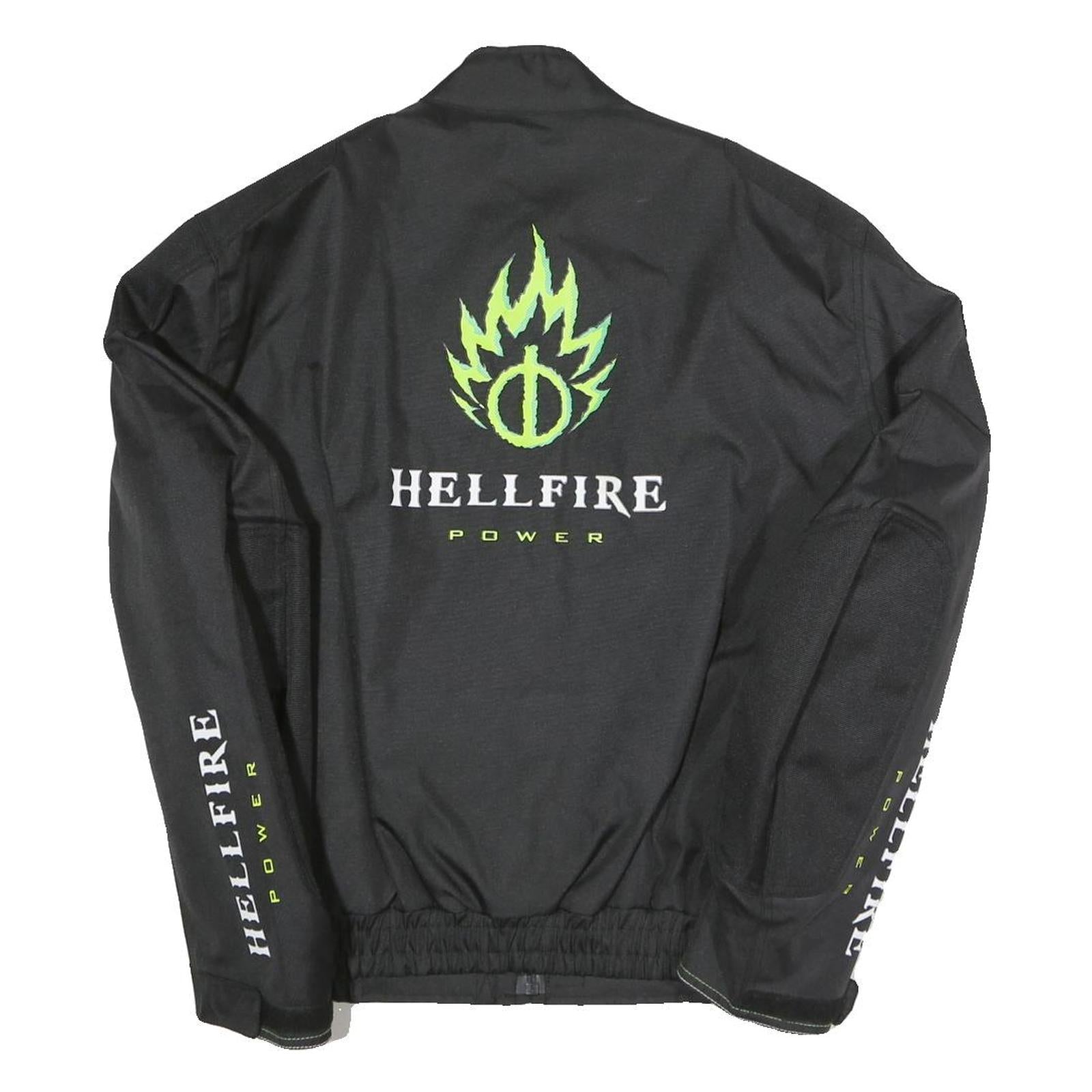 Mens Black Hellfire Power Zip Jacket M Polyester Blend Flame Graphic