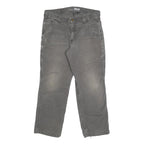 CARHARTT Mens Relaxed W32 L28 Cotton Blend Grey Workwear Trousers Zip Closure