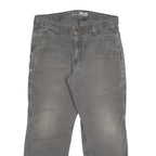 CARHARTT Mens Relaxed W32 L28 Cotton Blend Grey Workwear Trousers Zip Closure