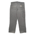 CARHARTT Mens Relaxed W32 L28 Cotton Blend Grey Workwear Trousers Zip Closure