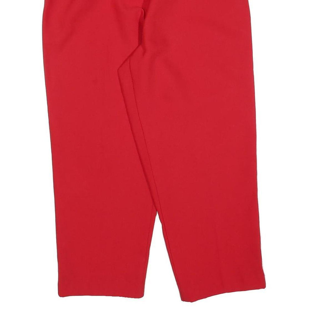 BON WORTH Womens Polyester Relaxed Red Trousers W30 L25 Elastic Waist Casual