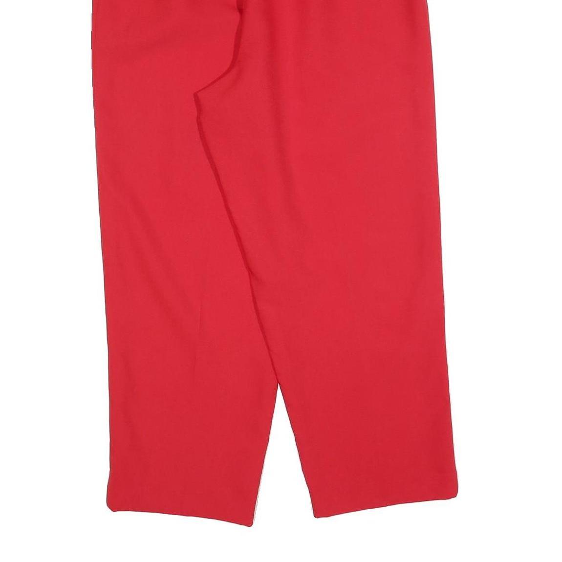 BON WORTH Womens Polyester Relaxed Red Trousers W30 L25 Elastic Waist Casual