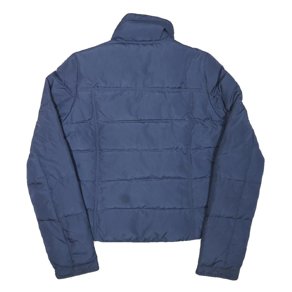 ABERCROMBIE & FITCH Womens Navy Blue Puffer Jacket L Polyester Blend Zip Casual
