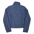 ABERCROMBIE & FITCH Womens Navy Blue Puffer Jacket L Polyester Blend Zip Casual