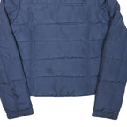 ABERCROMBIE & FITCH Womens Navy Blue Puffer Jacket L Polyester Blend Zip Casual