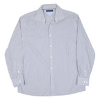 TOMMY HILFIGER Mens Shirt Grey Striped Long Sleeve L