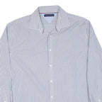 TOMMY HILFIGER Mens Shirt Grey Striped Long Sleeve L