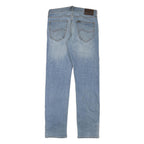 LEE Mens Light Blue Regular Fit Straight Denim Jeans W30 L30 Button Closure