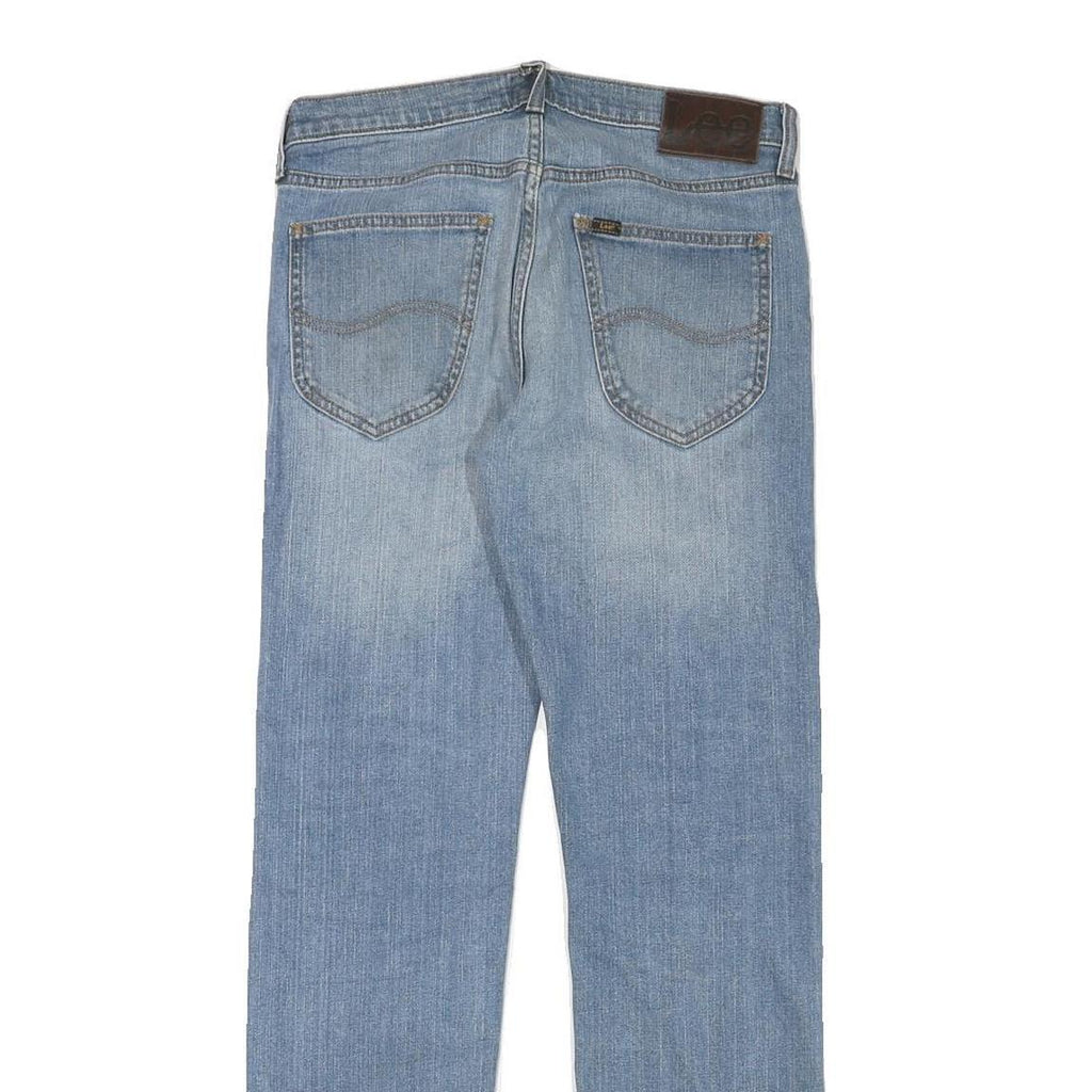 LEE Mens Light Blue Regular Fit Straight Denim Jeans W30 L30 Button Closure