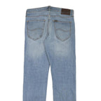 LEE Mens Light Blue Regular Fit Straight Denim Jeans W30 L30 Button Closure