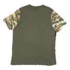 PUMA Mens Green & Camouflage Graphic T-Shirt L Short Sleeve Crew Neck Cotton