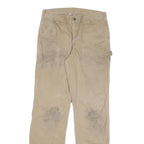 CARHARTT Mens Regular Fit Beige Cotton Blend Trousers W33 L34 Workwear Zip