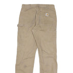 CARHARTT Mens Regular Fit Beige Cotton Blend Trousers W33 L34 Workwear Zip